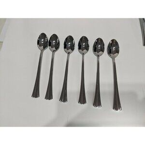 Reed & Barton BROOKSHIRE 6 Iced Tea Spoons Stainless Flatware 7 3/4"